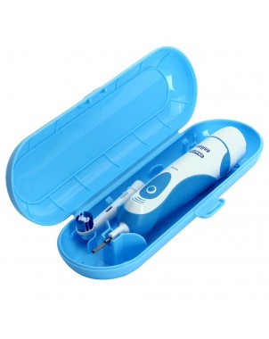 Astuccio in plastica da viaggio per spazzolino elettrico con ganci e chiusura | Azzurro