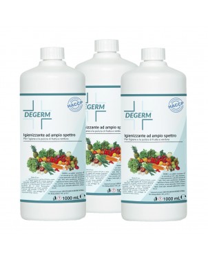 Pack 3 pz DEGERM sanificante e igienizzante per lavare frutta e verdura da 1 LT