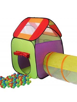 Tenda Igloo per Bambini con Tunnel e 200 Palline montaggio pop up playground