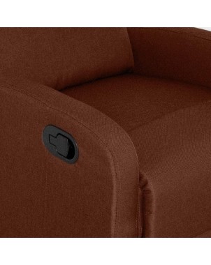 Poltrona reclinabile relax manuale VIDA T poggiapiedi estraibile in tessuto | Marrone