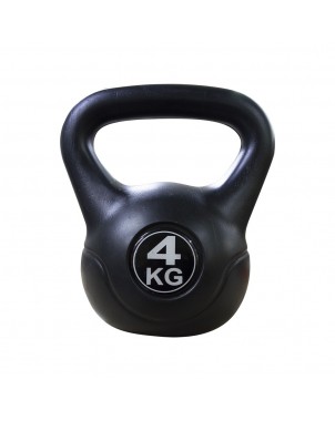 Kettlebell Fitness da 4kg in PVC 186946 con Sabbia e Maniglia Anti Sfregamento | Nero