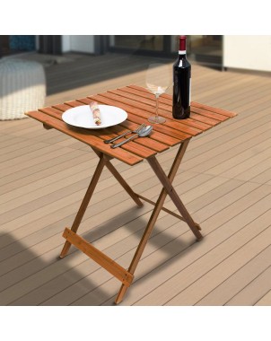 Tavolo pieghevole 80 x 60 cm legno color Noce MAS116 richiudibile da giardino