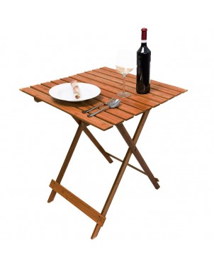 Tavolo pieghevole 80 x 60 cm legno color Noce MAS116 richiudibile da giardino