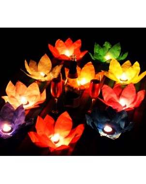Lanterna Fiore di Loto Galleggiante 30x30 cm 05237 colori assortiti