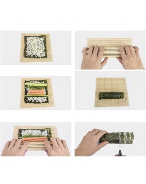 Set sushi due persone da 10Pz in bamboo con stuoia banco bacchette e piattini