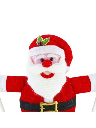 Babbo Natale sulla Neve 401004 Addobbo Natalizio con Luci e Movimento 57x15x65cm