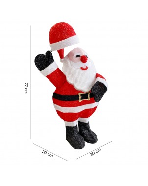Babbo Natale con Luci Led e Movimento 401006 Decorazione Natalizia 30X20X77cm