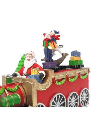 Trenino di Natale con Babbo Natale 899843 con Luci Suoni e Movimento 25x6x16 cm