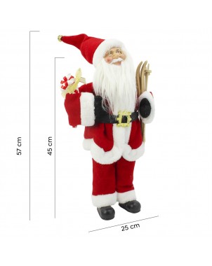 Decorazione Babbo Natale 103242 con Meccanismo Carillon 45H cm Suoni e Movimento