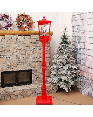 Lampione Rosso Di Natale H180 Cm Decorazione Con Musica E Mini Lucciole 364001