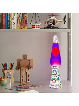 Lampada Lava Lamp 40cm XL1768 Unicorno Magma con Glitter Colorati Design Moderno