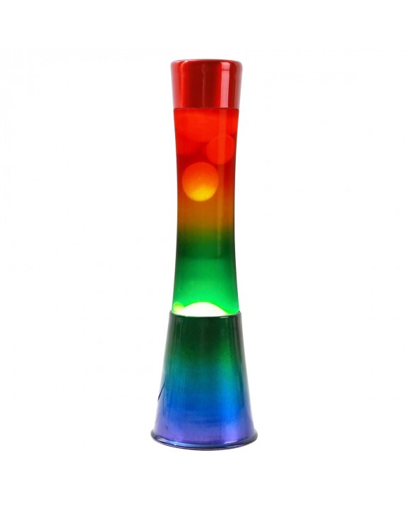 Lampada Lava Lamp 40cm XL1782 Base Rainbow e Magma Multicolore Design Moderno