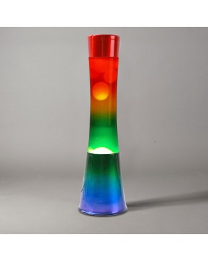 Lampada Lava Lamp 40cm XL1782 Base Rainbow e Magma Multicolore Design Moderno