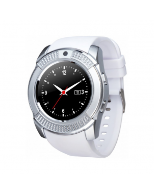 Smartwatch Quadrante Rotondo 3cm 00095 Orologio Fotocamera Notifiche Tracker | Bianco