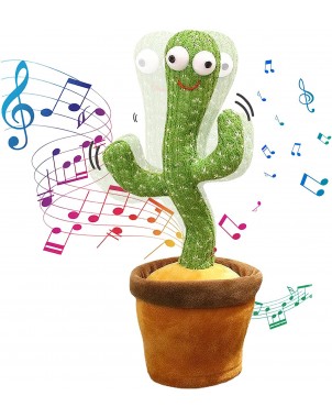 Cactus Parlante e Danzante Piantina Peluche Musicale che Ripete Suoni e Voci