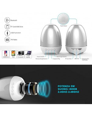 Lampada Touch Portatile con Speaker Altoparlante per Musica ed Effetti Luminosi