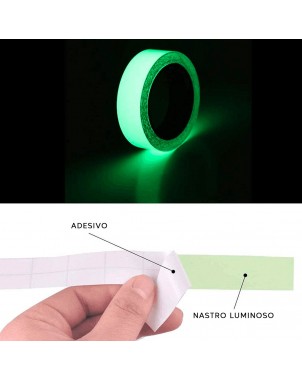 Nastro Luminoso Glow in The Dark Tape 3cm x 3mt 00129 Fluorescente Adesivo Verde