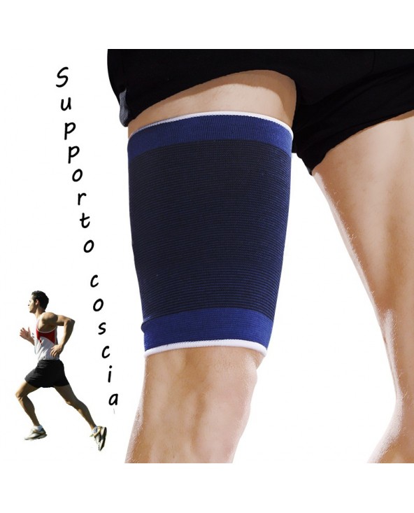 Coppia di 2 fasce elastiche per COSCIA unisex supporto tutore gamba sport