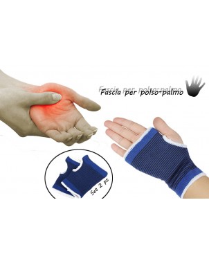 Coppia di 2 fasce elastiche per POLSO e palmo supporto dolori tendinite e sport