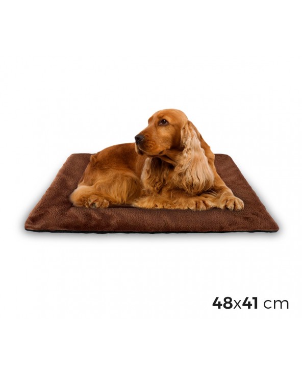 3003 Materassino morbido in vellutino per cani taglia M marrone 48 x 41 cm