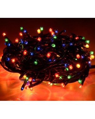 013492 Minilucciole natalizie multicolor 180 luci 8 giochi di luci 9,16 metri