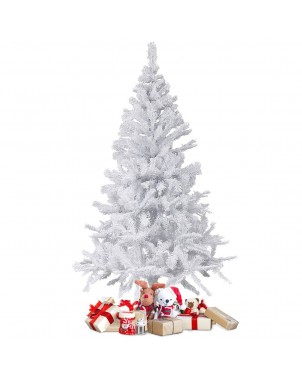Albero di Natale Bianco 210 cm Abete Artificiale BIANCONATALE Rami Pieghevoli