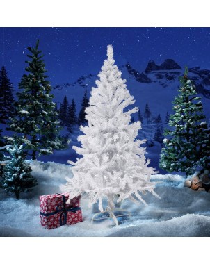 Albero di Natale Bianco 180 cm Abete Artificiale BIANCONATALE Rami Pieghevoli