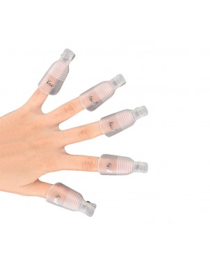 3422 Kit 10 clip rimuovi gel e semipermanente per unghie nail art | Bianco