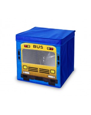 783103 Scatola portagiochi quadrata con coperchio 27 x 28 cm SCIMMIA - BUS | Bus