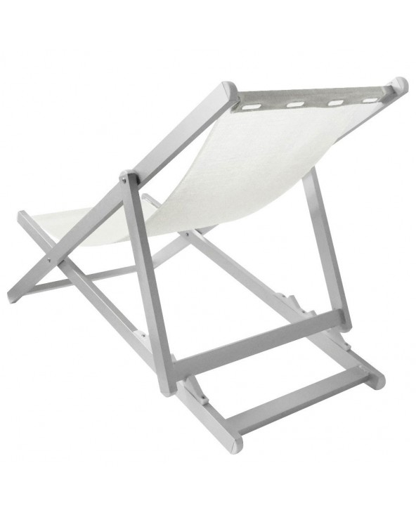 Sedia sdraio pieghevole Soverato 3 Posizioni Struttura in Alluminio e Textilene | Bianco