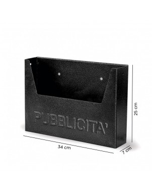 Cassetta per Pubblicità Iron Black Art. 714 in Ferro Verniciato Nero 34x7x25 cm