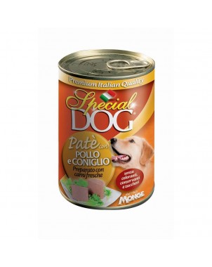 Monge SPECIAL DOG pate' Pollo e Coniglio scatoletta per cani da 400g vitamine